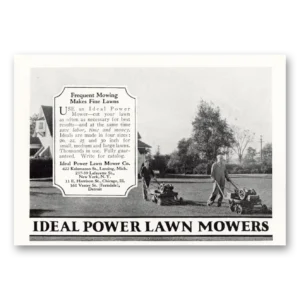 1927 Ideal Mowers Print Ad | Fine Lawns