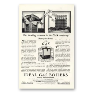 1927 Ideal Gas Boilers Print Ad | Toss Heating