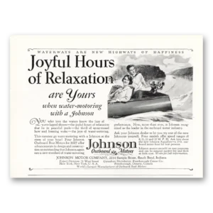 1927 Johnson Outboard Motors Print Ad | Overboard Motors