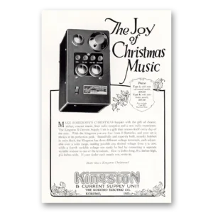1927 Kingston B Current Supply Unit Print Ad | Christmas Music