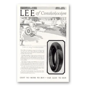 1927 Lee of Conshohocken Tires Print Ad | Cost No More