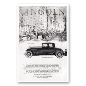 1927 Lincoln Four Passenger Coupe Print Ad | Michigan Avenue
