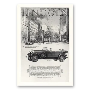 1927 Lincoln Sport Touring Convertible Print Ad | Washington Boulevard