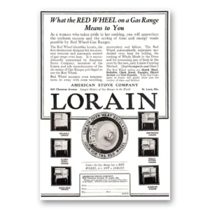 1927 Lorain Gas Ranges Print Ad | Lorain Red