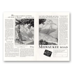 1927 Milwaukee Road Print Ad | Pronghorn Buffalo