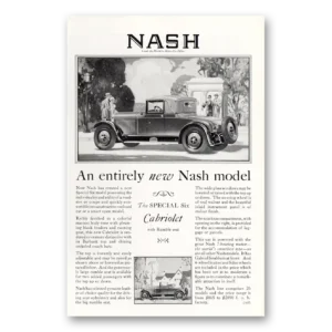 1927 Nash Motors Print Ad | Model Cabriolet