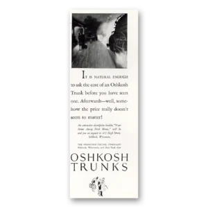 1927 Oshkosh Trunks and Luggage Print Ad | Natural Enough