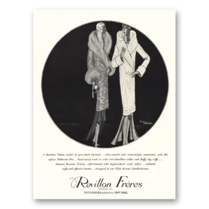 1927 Revillon Freres Print Ad | Grey Dyed Caracul