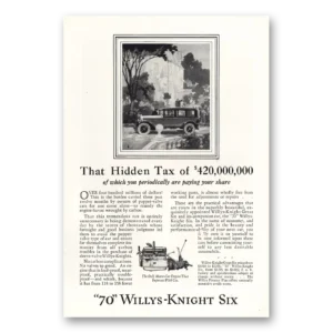 1927 Willys Knight Print Ad | Hidden Tax