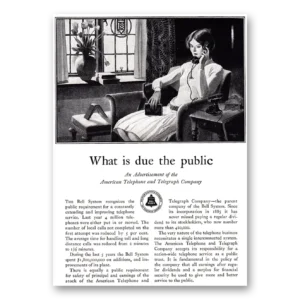 1928 American Telephone Print Ad | Due Public