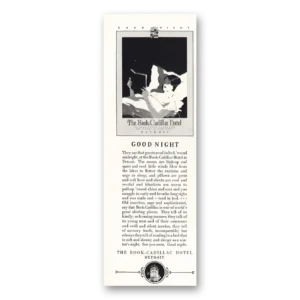 1928 Book Cadillac Hotel Print Ad | Read In Bed