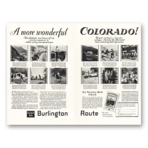 1928 Burlington Route Print Ad | Colorado