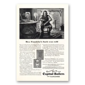 1928 Capitol Boilers Print Ad | Ben Franklins
