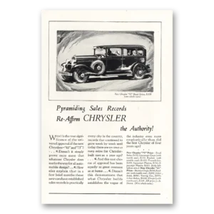 1928 Chrysler 75 Print Ad | Royal Sedan