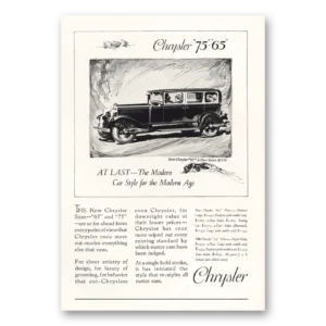 1928 Chrysler 75 Print Ad | Modern Age