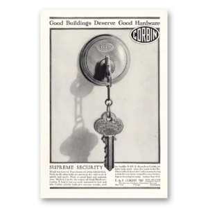1928 P & F Corbin Print Ad | Supreme Security