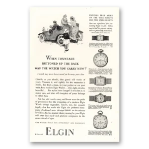 1928 Elgin Watch Print Ad | Tonneaus