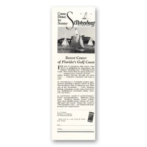 1928 St Petersburg Florida Print Ad | Resort Center