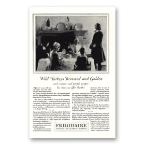 1928 Frigidaire Refrigerator Print Ad | Wild Turkeys