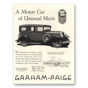 1928 Graham Paige Print Ad | Unusual Merit