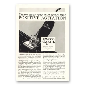 1928 Hoover Vacuum Print Ad | Positive Agitation