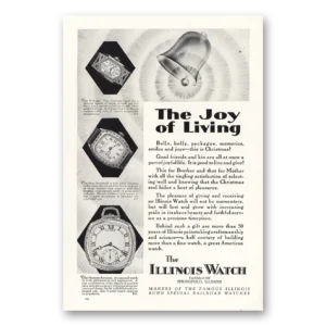 1928 Illinois Watch Print Ad | Joy Living