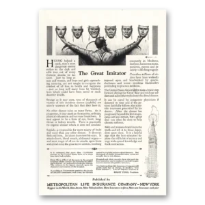 1928 Metropolitan Life Insurance Print Ad | Great Imitator