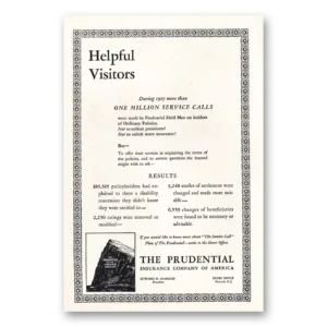 1928 Prudential Insurance Print Ad | Million Service Calls