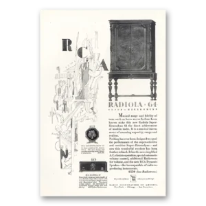1928 RCA Radiola Radio Print Ad | Super Heterodyne