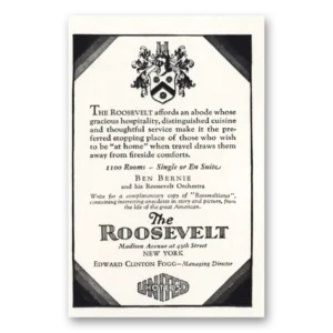 1928 Roosevelt Hotel Print Ad | New York