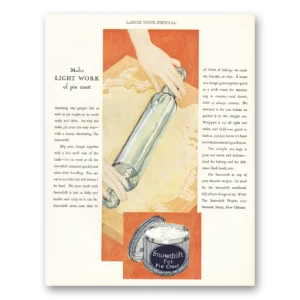 1928 Snowdrift Print Ad | Light Work For Pie Crust