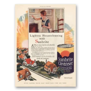 1928 Sunbrite Cleanser Print Ad | Housecleaning