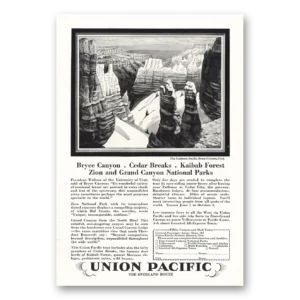 1928 Union Pacific Railroad Print Ad | Bryce Canyon