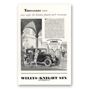 1928 Willys Knight Print Ad | Thousands More