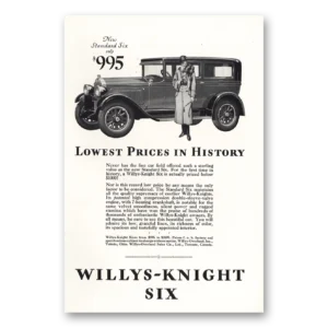 1928 Willys Knight Print Ad | Lowest Prices