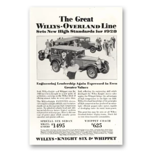 1928 Willys Overland Print Ad | Engineering