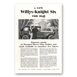 1928 Willys Knight Print Ad | Patented Sleeve