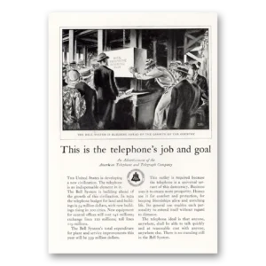 1929 American Telephone Print Ad | Job Goal
