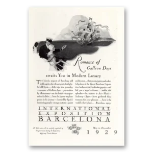 1929 International Exposition Barcelona Print Ad | Galleon Days