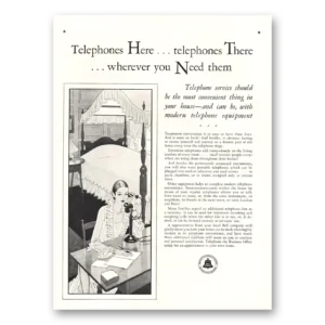 1929 Bell Telephone Print Ad | Telephones Here