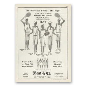 1929 Best & Co Print Ad | Sleeveless Frocks