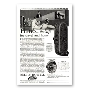 1929 Filmo Camera Print Ad | Gift Travel