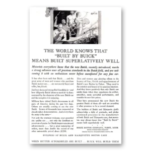 1929 Buick Print Ad | World Know