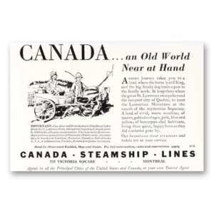 1929 Canada Steamship Lines Print Ad | Old World