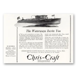 1929 Chris Craft Print Ad | Waterways