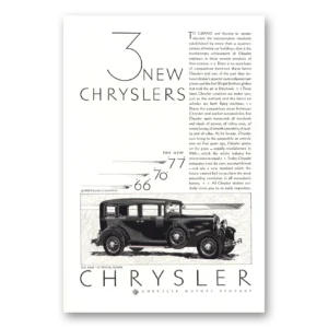1929 Chrysler 70 Print Ad | 77 70 66