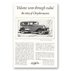 1929 Chrysler 75 Print Ad | Volume Won