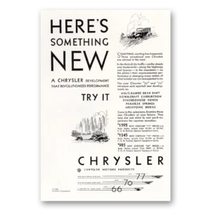 1929 Chrysler Print Ad | Something New