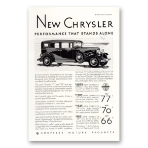 1929 Chrysler Print Ad | Stands Alone