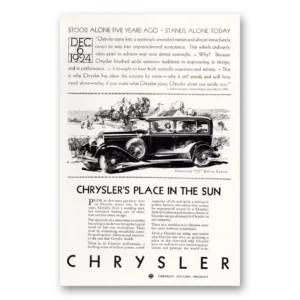 1929 Chrysler 75 Print Ad | Place Sun
